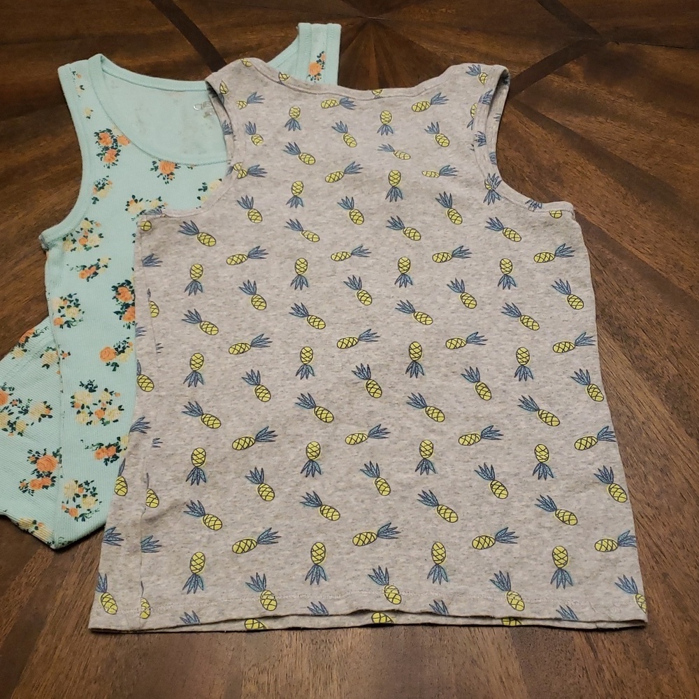 Floral and Pineapple Kids Tank Tops Cherokee And Falls Creek Size 10/12 - Picture 16 of 16